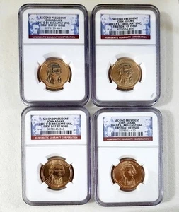 US Coin 2007 P John Adams Presidential $1 Dollar NGC BU KM 402 FDOI - Picture 1 of 2