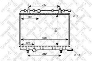 10-25352-SX Radiator, engine cooling OE: 9658536580 - Picture 1 of 1