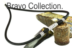 Choker Leather and Sterling Silver HANDMADE Men Necklace 3N-021 - Bild 1 von 5