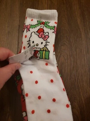 Sanrio Hello Kitty Mid Crew Calcetines Navidad 3 Pares Zapato Talla 4-10 Foto 1 de 3