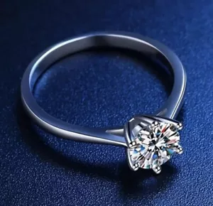Certified 3CT Moissanite Ring for Women Engagement Promise Size 7 - Picture 1 of 4