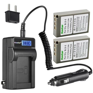 Kastar Battery (2-Pack) and Charger for Olympus BLS-5 BLS-50 PS-BLS5  - Picture 1 of 5