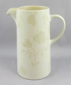 Arthur Wood Jug Pitcher Large Floral Cream Beige 9" Stoneware England - Picture 1 of 9