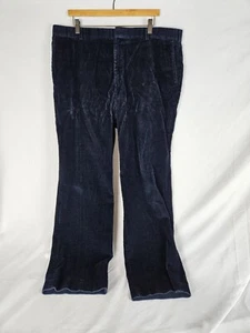 LORD & TAYLOR de Ball Cord Navy pleated wide wale corduroy pants 38x32 vtg 80s - Picture 1 of 7