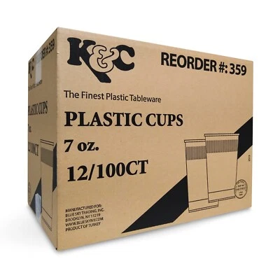 NICOLE FANTINI 1200 Pack Clear Plastic Disposable Cups 7 oz Perfect for Party Drinking Cups