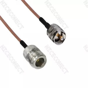 Cable coleta adaptador RF UHF macho PL-259 a N tipo hembra RG316 30 cm Wifi - Imagen 1 de 3