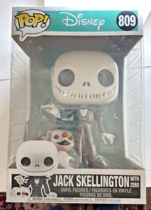 FUNKO Pop! Jack Skellington With Zero #809 Glow In The Dark FYE JUMBO 10 INCH - Picture 1 of 5