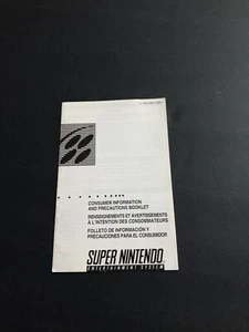 snes Super Nintendo Precaution Insert - Picture 1 of 3