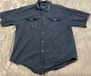 Camisa Tommy Hilfiger Abotonada Adulto M Azul Cuadros Manga Corta Bolsillos - Imagen 1 de 16