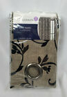 Colormate Flocked Scroll Gray Grommet-Top Curtain Panel - 54x84", 54x95"