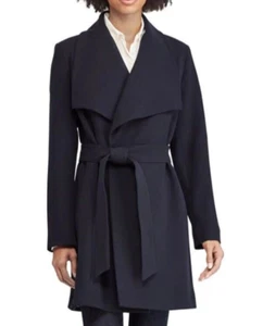 LAUREN RALPH LAUREN Para mujeres Cortina con Cinturón Envoltura Frontal Chaqueta Abrigo Gris Talla M - Imagen 1 de 13