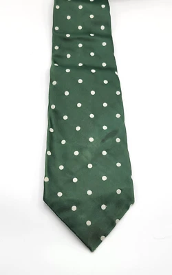 Vintage Green Polka Dot Patterned Polyester Men's Necktie - Image 1 of 4