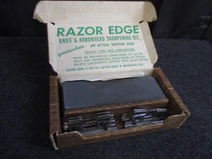 Vintage Rasiermesser Schneide Messer & Pfeilspitze Schärfset - Bild 1 von 6