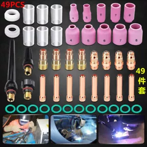 49tlg WIG Zubehör Kit Verschleißteil Schweißbrenner Gaslinse für SR 17/18/26 TIG - Bild 1 von 13