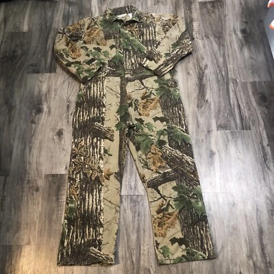 Vtg Walls Camo Coveralls Mens Large Regular UNLINED Hunting Made USA Realtree - Image 1 of 4