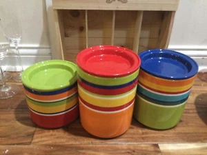 3er Set Pier 1 Sommerstreifen Eisenstein Kanister 5 Zoll, 6,5 Zoll, 7,3 Zoll hoch x 5 Zoll mit - Bild 1 von 10
