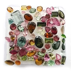 Natürlicher Multi-Turmalin-Mix geschnittener loser Edelstein 48 Stck. 2-5 mm 10 CT - Bild 1 von 6