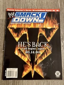VTG WWE SmackDown Magazine March Collectors Poster the Rock Chyna 2004 Wrestling - Afbeelding 1 van 12