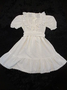 Abito bianco vintage ARLENE AIRESS bambina tg 8 orlo pizzo comunione prateria S/S *difetto - Foto 1 di 17