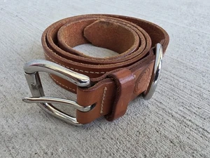 Polo Ralph Lauren Sattler italienischer Ledergürtel massive Messingschnalle braun 34/85 - Bild 1 von 11