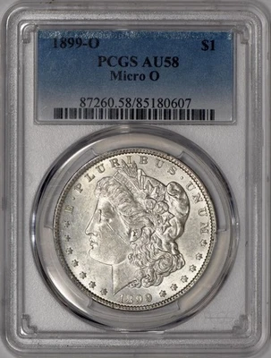1899-O Micro O Morgan Silver Dollar $1 PCGS AU58 - Image 1 of 4