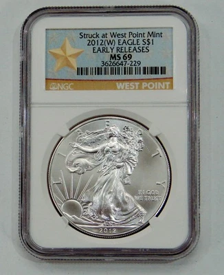 2012 (W) - Silver American Eagle - NGC MS 69 Early Releases - Image 1 of 2