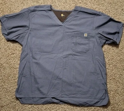 Carhartt Scrub Top Classic Fit Men's Size XL Gray Pocket Short Sleeve Nurse - Image 1 of 4