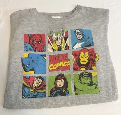  Vintage-Style Marvel Comics Crewneck – Size XS – Grey Sweatshirt - Image 1 of 3
