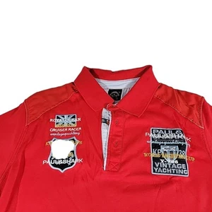 Paul Shark Polo Shirt Boys XXL Red Yachting Cup Racing Club Royal Rugby Italy - Picture 1 of 13