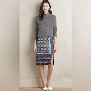 Anthropologie Maeve Women's Tearoom Boho Patterned Knit Pencil Skirt - Size XS - Picture 1 of 8