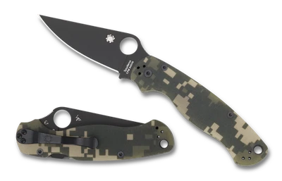 Spyderco Knives Para Military 2 Camo G-10 DLC S45VN Stainless C81GPCMOBK2 - Image 1 of 4