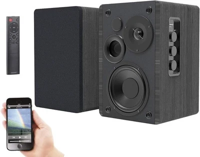 NUOVO set altoparlanti stereo attivi da scaffale Bluetooth per musica relax home theater - Immagine 1 di 4