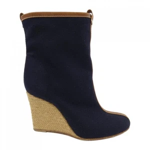 CHRISTIAN LOUBOUTIN Boots Women's Size 37 Navy Suede - Picture 1 of 6