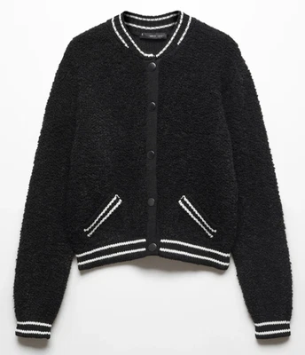 Cárdigan de punto negro para mujer Mango chaqueta bomber talla mediana nuevo con etiquetas Foto 1 de 4