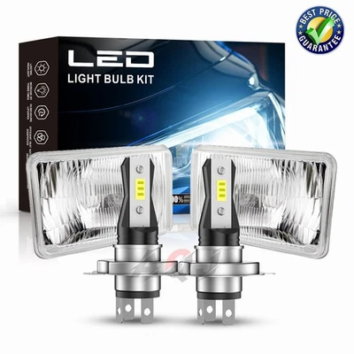 for Kenworth T300 1997-2010 Pair DOT 7x6" 5x7inch Led Headlights HI/LO DRL - Image 1 of 4