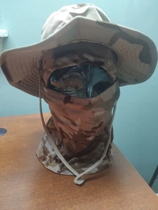 New Camo Hat & Balaclava never worn Brown Green Snap Sides - Picture 1 of 7