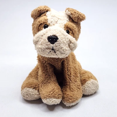 Russ Berrie Plush Beanie Bulldog Bullet Puppy Dog Mini 5in Floppy Tan Brown - Image 1 of 4