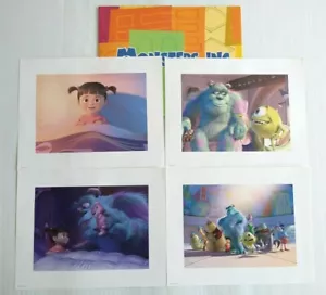 Disney Store Monsters Inc Exclusive Lithograph Portfolio Set of 4 Prints 14"x11" - Picture 1 of 11