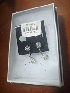 Ohrhänger Strass Hochzeit Abschlussball Vintage Modeschmuck Neu mit Etikett - Bild 1 von 9