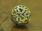 925 Sterling Silver Bead Charm Partly Gilded Hearts Love  35G