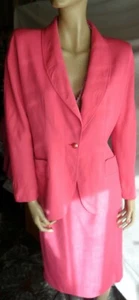 Tailleur E. UNGARO VINTAGE ORIGINALE anni 80 gonna+giacca lana/viscosa tg 48/14 - Foto 1 di 12