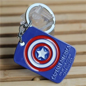 Marvel Comics CAPTAIN AMERICA Dog Tag The Avengers Movie Metal Key chain cosplay - Picture 1 of 5
