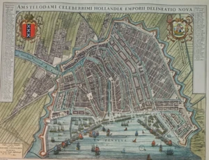 OLANDA Amsterdam MAPPA Amstelodami STAMPA holland Città 1600 J. Blaeu Netherland - Foto 1 di 19