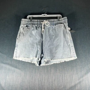 Forever 21 Plus Women Shorts Light Blue Denim Drawstring Pockets Size 12 Cotton - Picture 1 of 13