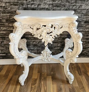 Konsolentisch Wandtisch Wandkonsole Holztisch Weiß Massivholz - Bild 1 von 4