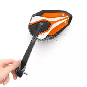 Bar End Clear Lens Mirrors ViperII Orange for Triumph Speed Triple RS 2018- - Picture 1 of 10