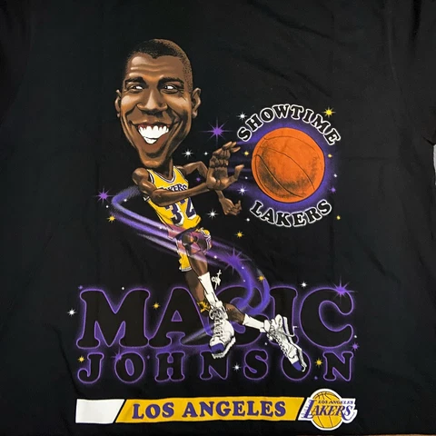 Mitchell & Ness Los Angeles Lakers Magic Johnson Caricature T-Shirt Men S Black Cover