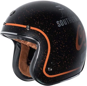 Casco de motocicleta Torc T50 3/4 estilo retro plano negro West Coast gráfico XL - Imagen 1 de 5