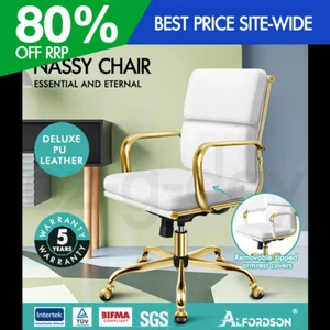 ALFORDSON Office Chair Ergonomic Paddings Executive Computer Work Seat Mid Back - Picture 1 of 12