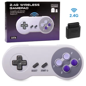2.4GHz SNES Wireless Controller Gamepad for SNES SFC Console with SNES Receiver - Picture 1 of 6